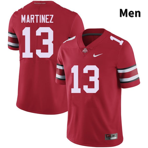 Ohio State Buckeyes Cameron Martinez Men's #13 Red Authentic Stitched College Football Jersey